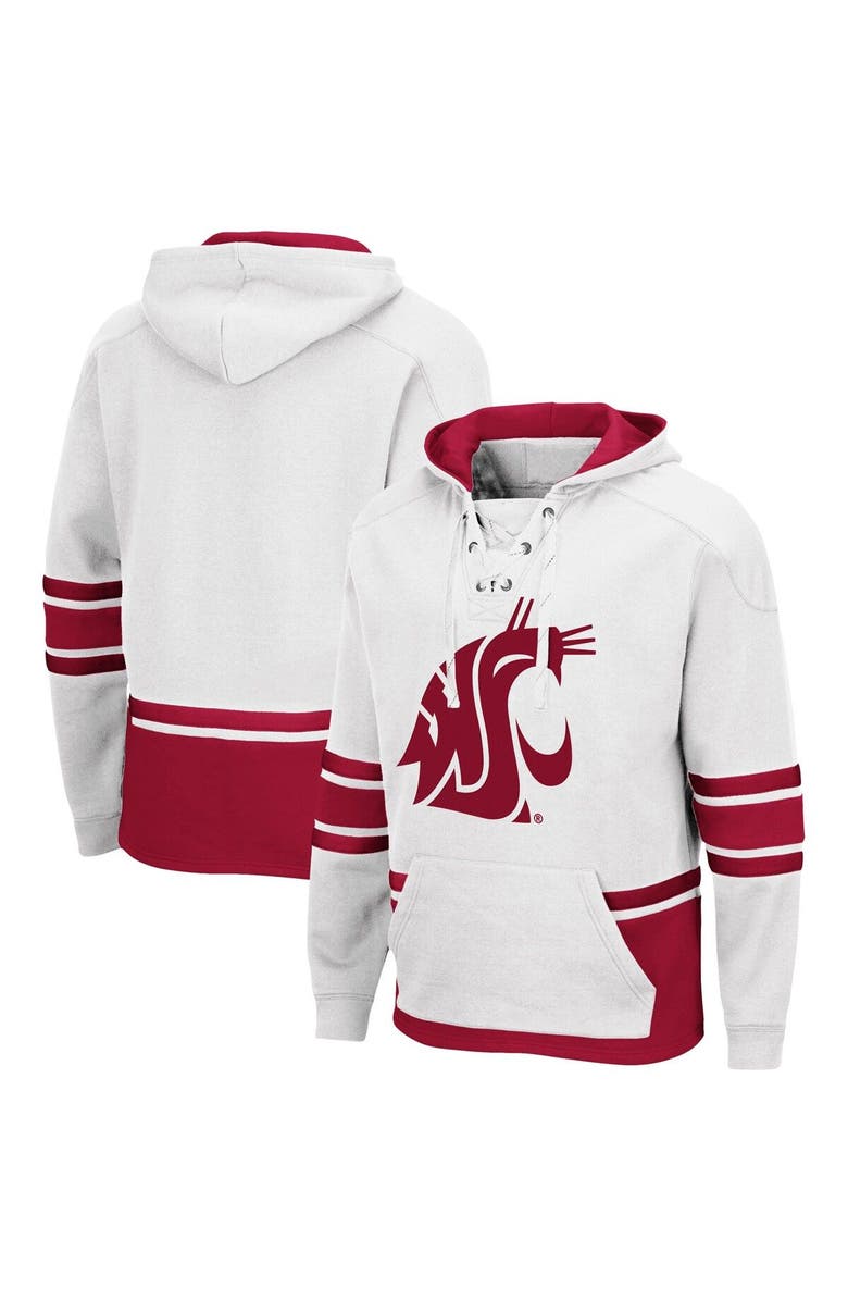COLOSSEUM Men's Colosseum White Washington State Cougars Lace Up 3.0 Pullover Hoodie, Main, color, White