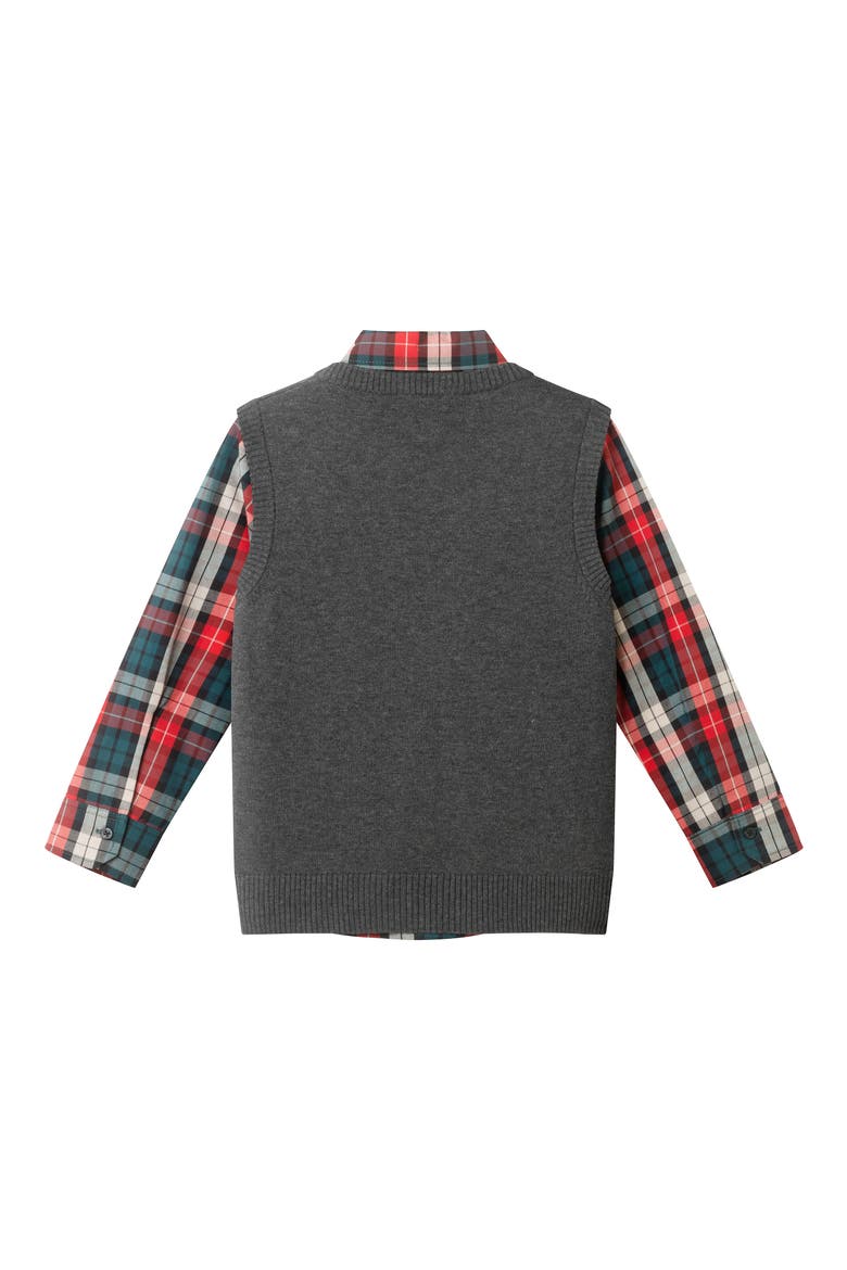 Kids' Sweater Vest, Button-Up Shirt, Pants & Bow Tie Set, Alternate, color, GREY VEST