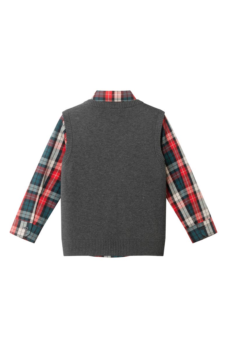 Andy & Evan Kids' Sweater Vest, Button-Up Shirt, Pants & Bow Tie Set, Alternate, color, Grey Vest