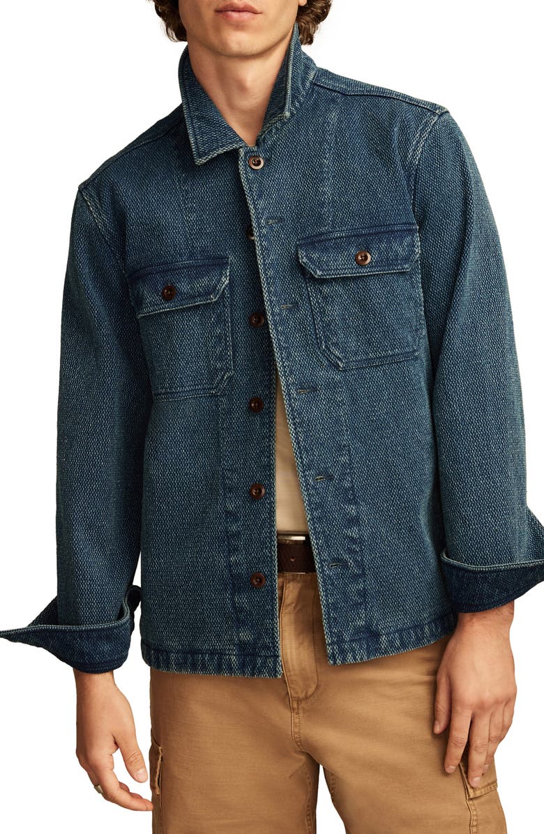 Lucky Brand Indigo Basket Weave Shirt Jacket, Main, color, 