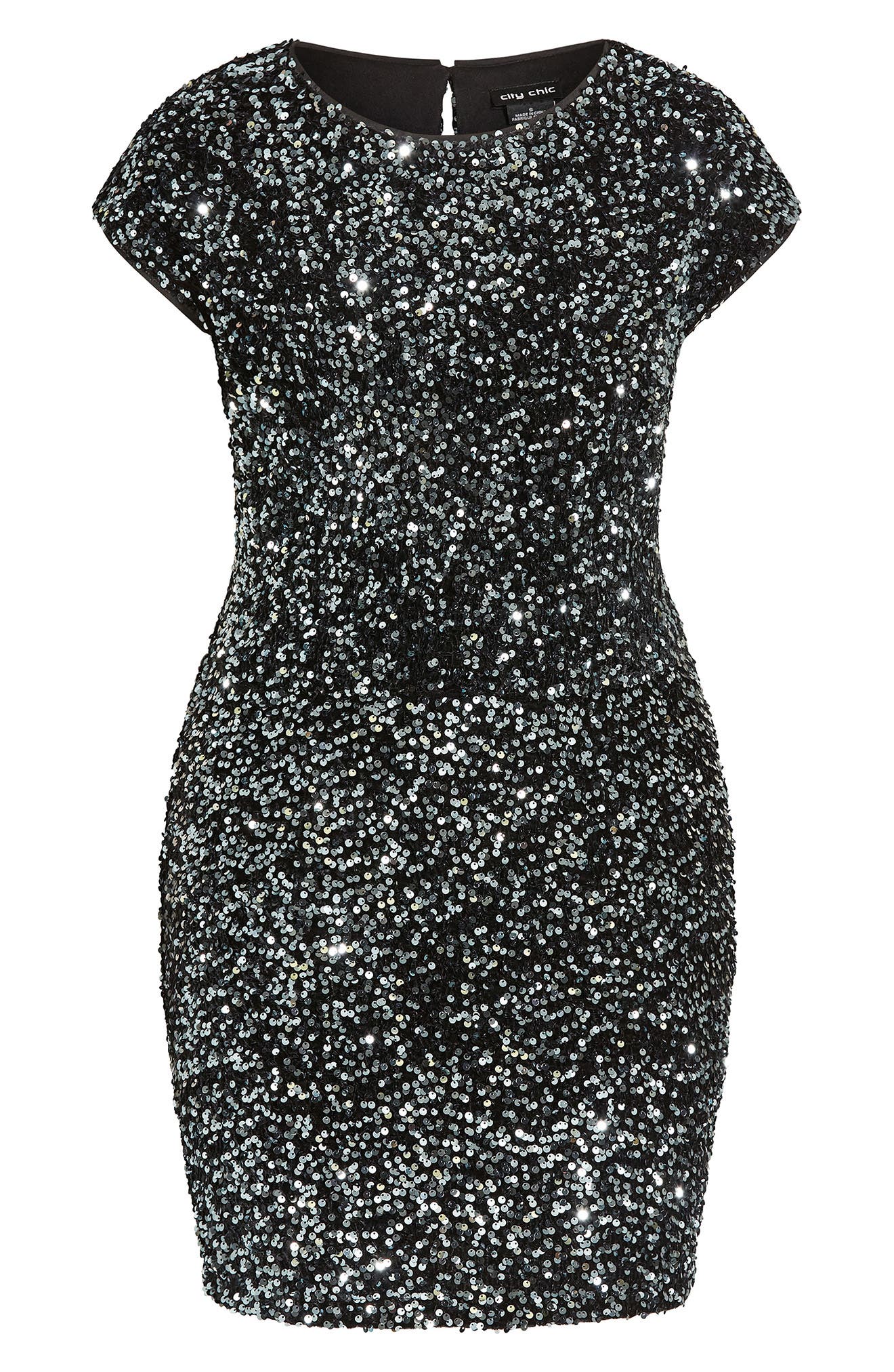 city chic black sequin dress City Chic Women's Sequin Sofia Dress