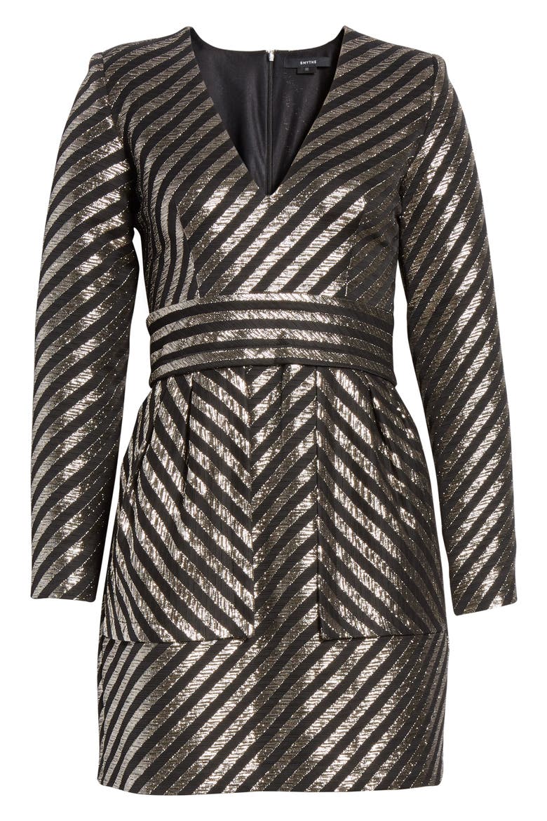 Metallic Stripe Minidress, Alternate, color, DISCO STRIPE