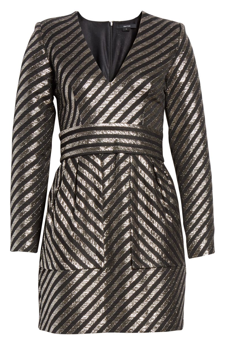 Smythe Metallic Stripe Minidress, Alternate, color,