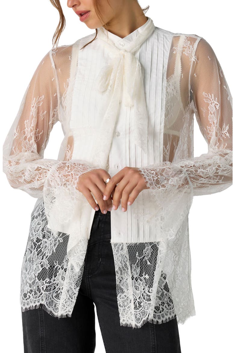 Bali Ophelia Lace Tuxedo Top, Main, color, SNOW BELL