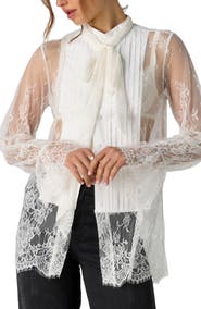 Free People Bali Ophelia Lace Tuxedo Top