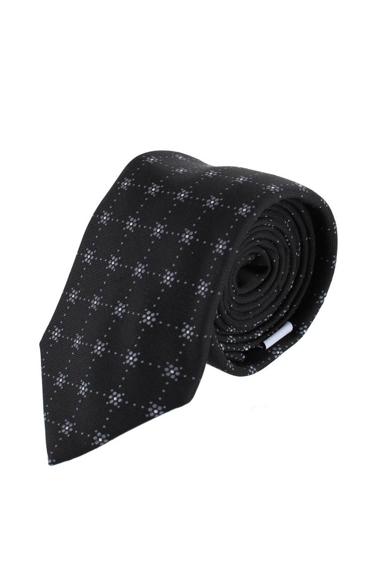 Flower Diamonds Necktie, Main, color, Black