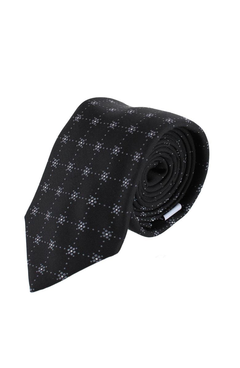 Ascentix Flower Diamonds Necktie, Main, color, Black