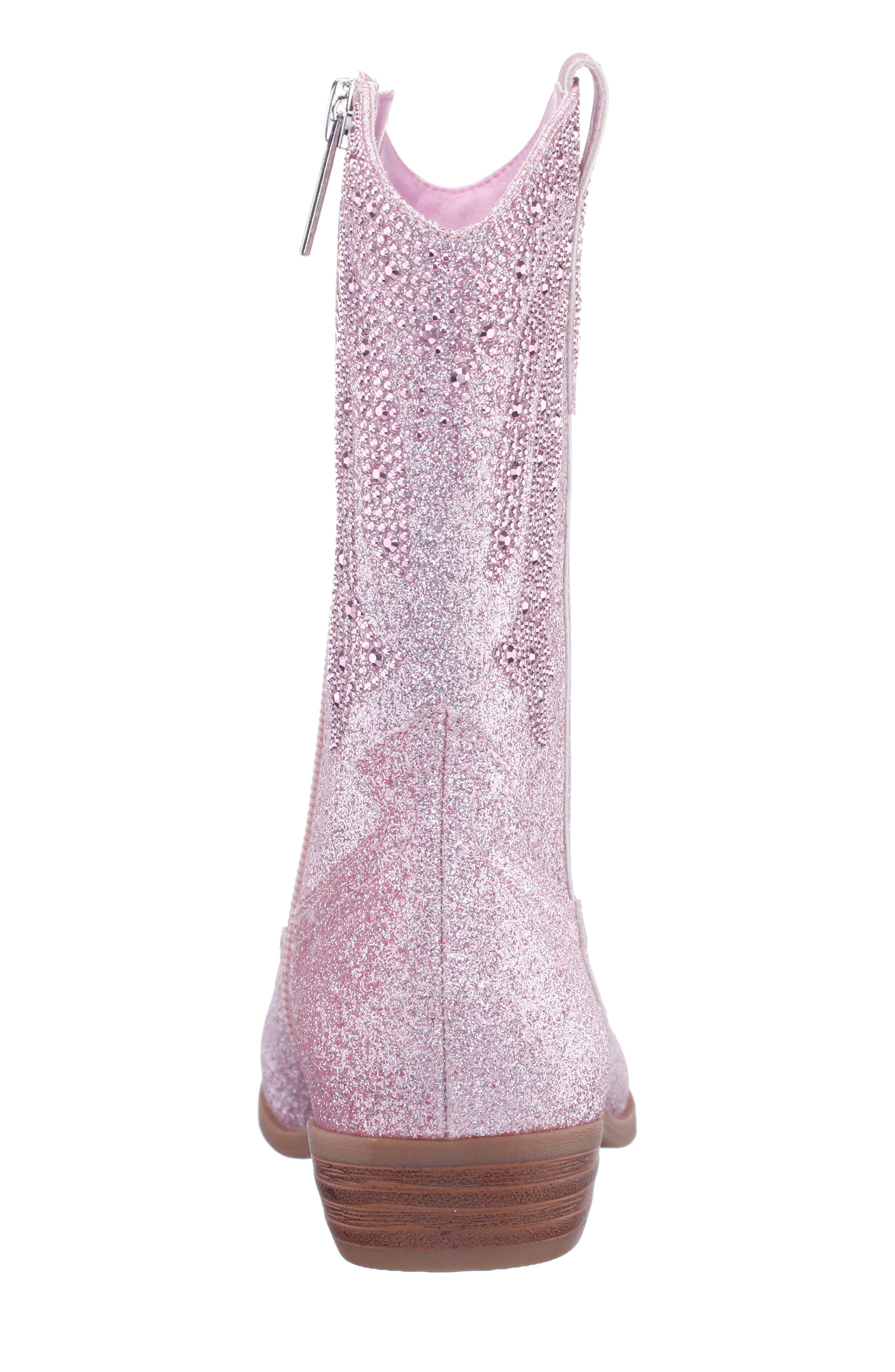 Nina Kids' Felicity Western Boot, Alternate, color, Lt Pink Glitter Stones