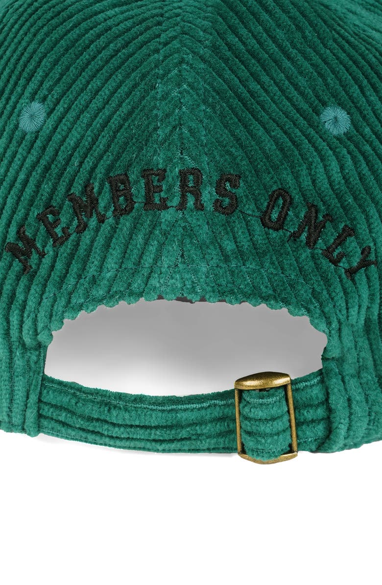 Members Only Corduroy Baseball Cap - Members Only Crest, Alternate, color, Green
