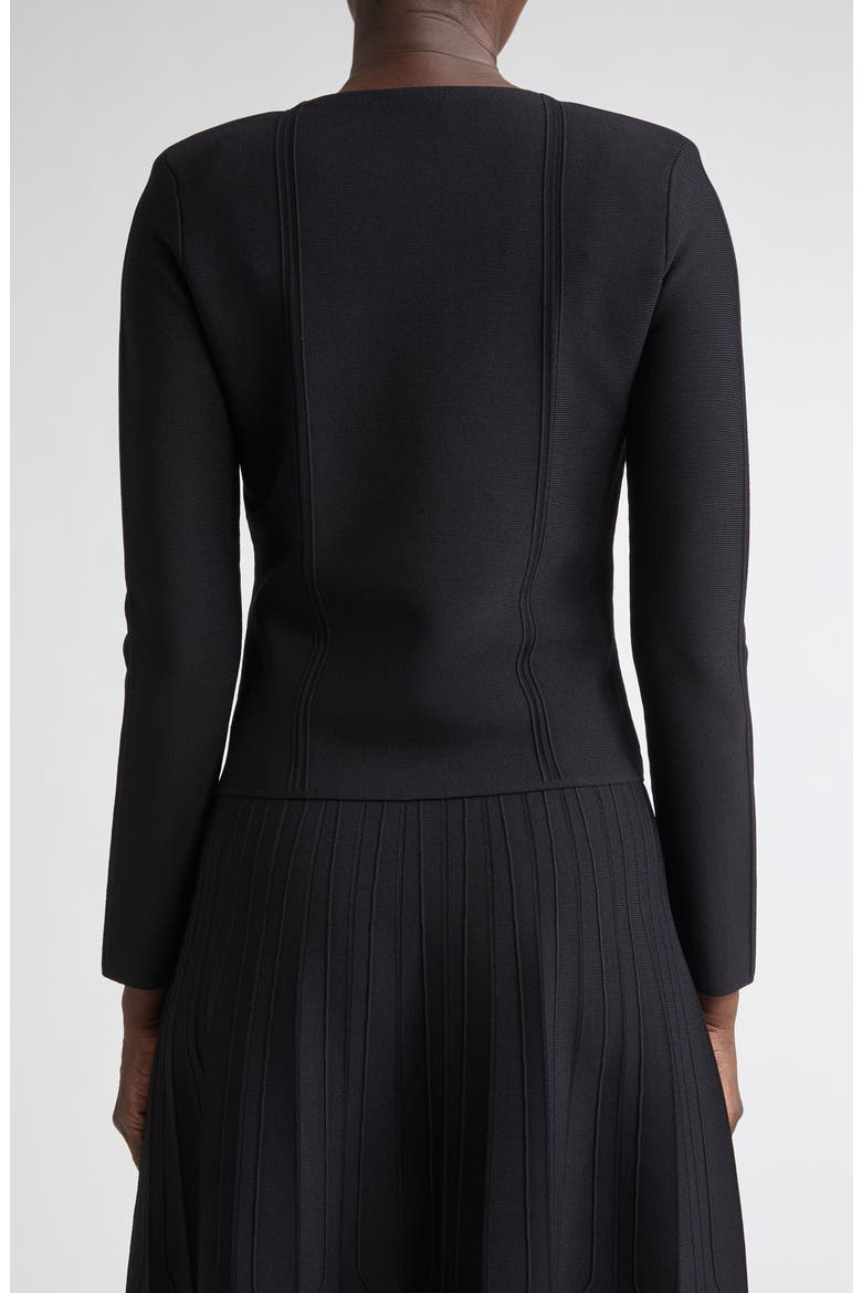 Structured Knit Jacket, Alternate, color, BLACK