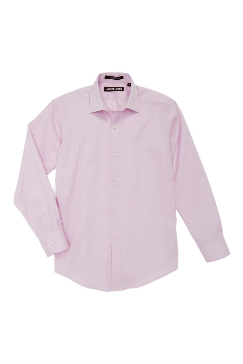 Woven Cotton Dress Shirt, Main, color, ROSE