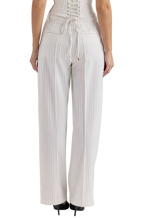House Of Cb Hayden Tailored Pants In Pinestripe-white And Black