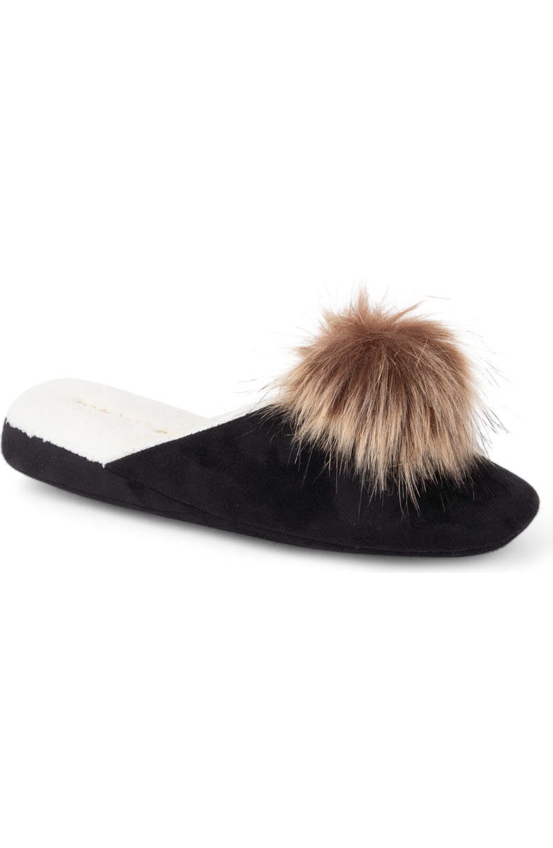patricia green Pretty Pouf Slipper, Main, color, Black/ Tan