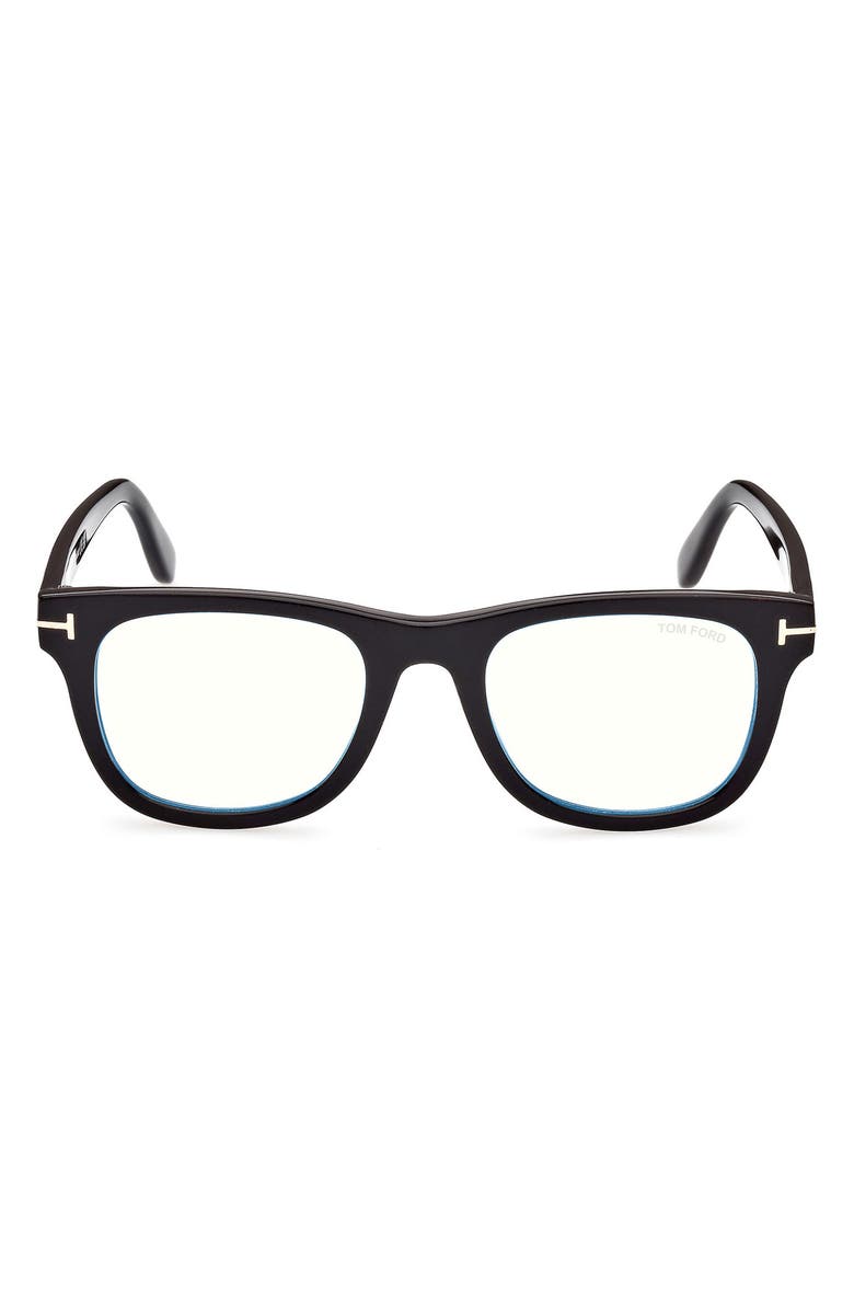 TOM FORD 50mm Square Optical Frames, Main, color, Shiny Black