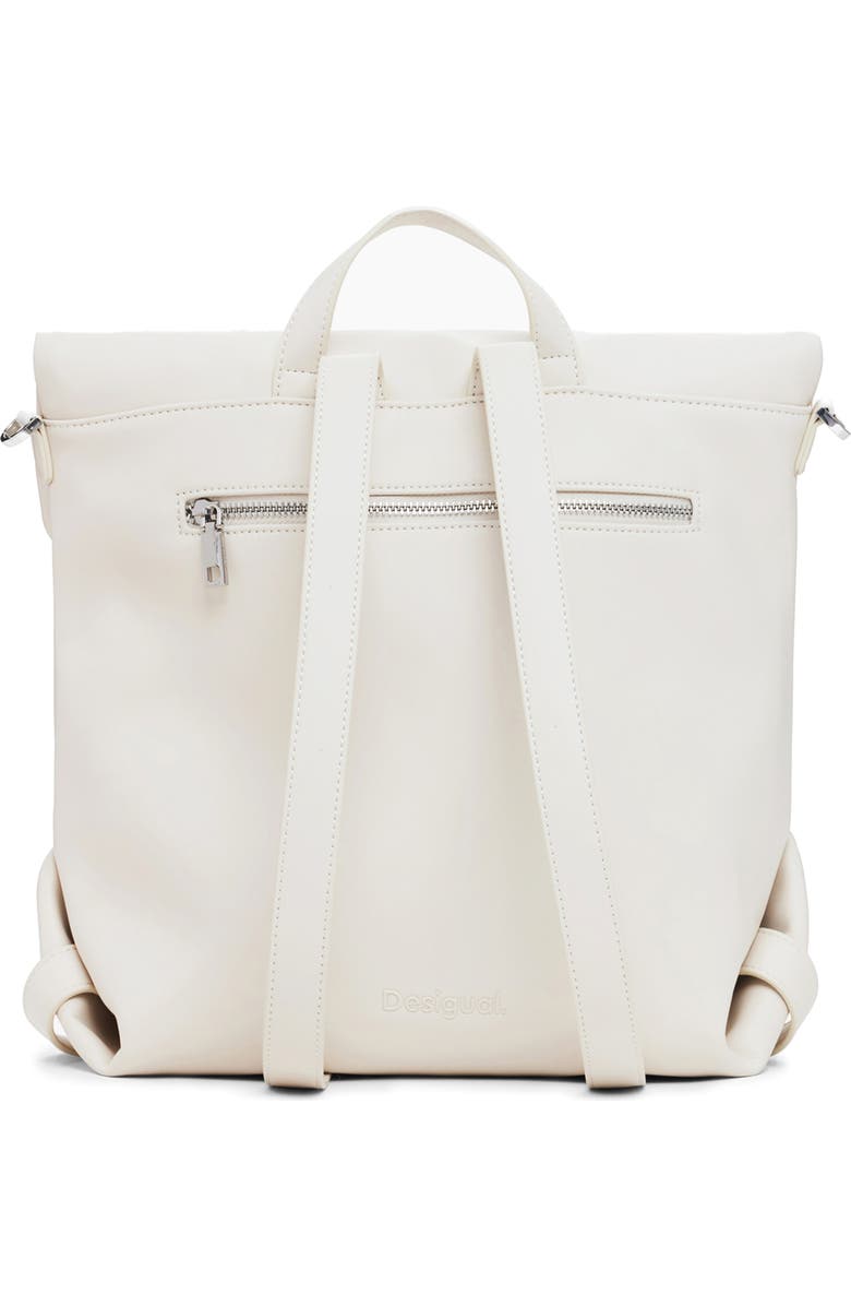 Desigual Medium Faux Leather Backpack, Alternate, color, Light Beige