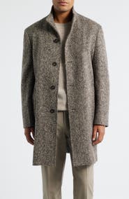 Jack Victor Wiktor Herringbone Wool Blend Coat