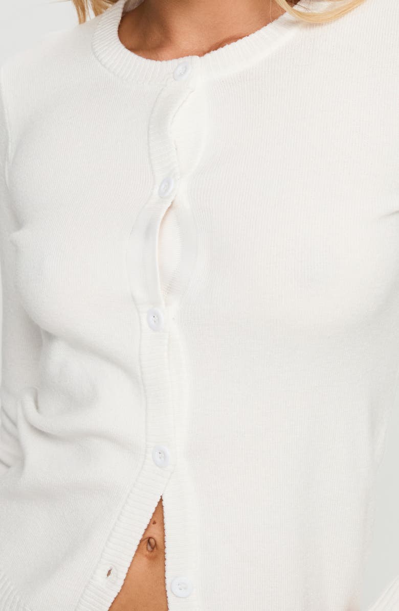 Princess Polly Lauraine Crewneck Cardigan, Alternate, color, White