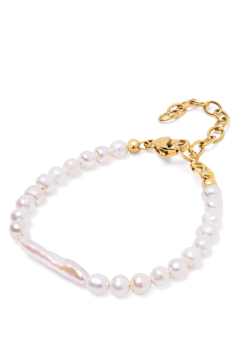 Mermaid Pearl Bracelet, Main, color, White
