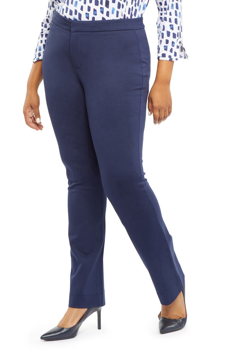 Stretch Knit Straight Leg Pants, Main, color, EVENING TIDE