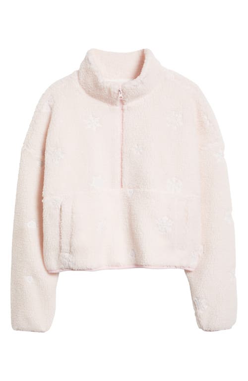 Happy Camp3r Snow Angel Elle Embroidered Faux Fur Pullover In Pink
