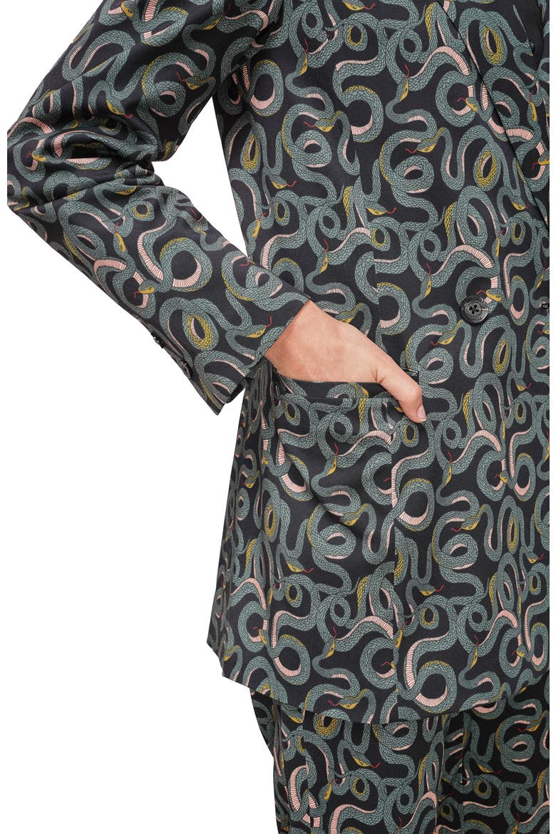 The Empower Double Breasted Blazer, Alternate, color, SERPENTINE BLACK