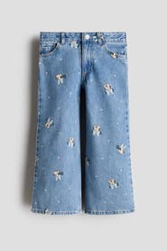 H&M Printed Wide Leg Jeans