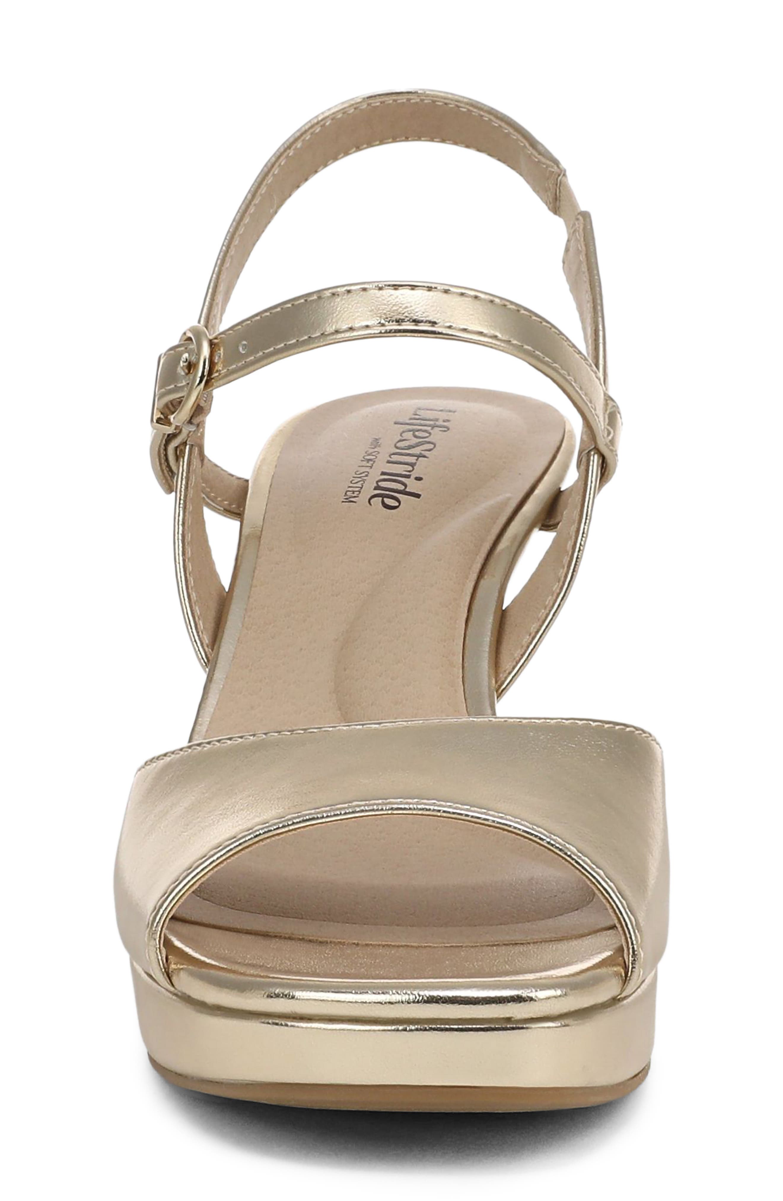 LifeStride Gwendolyn Ankle Strap Sandal, Alternate, color, Gold