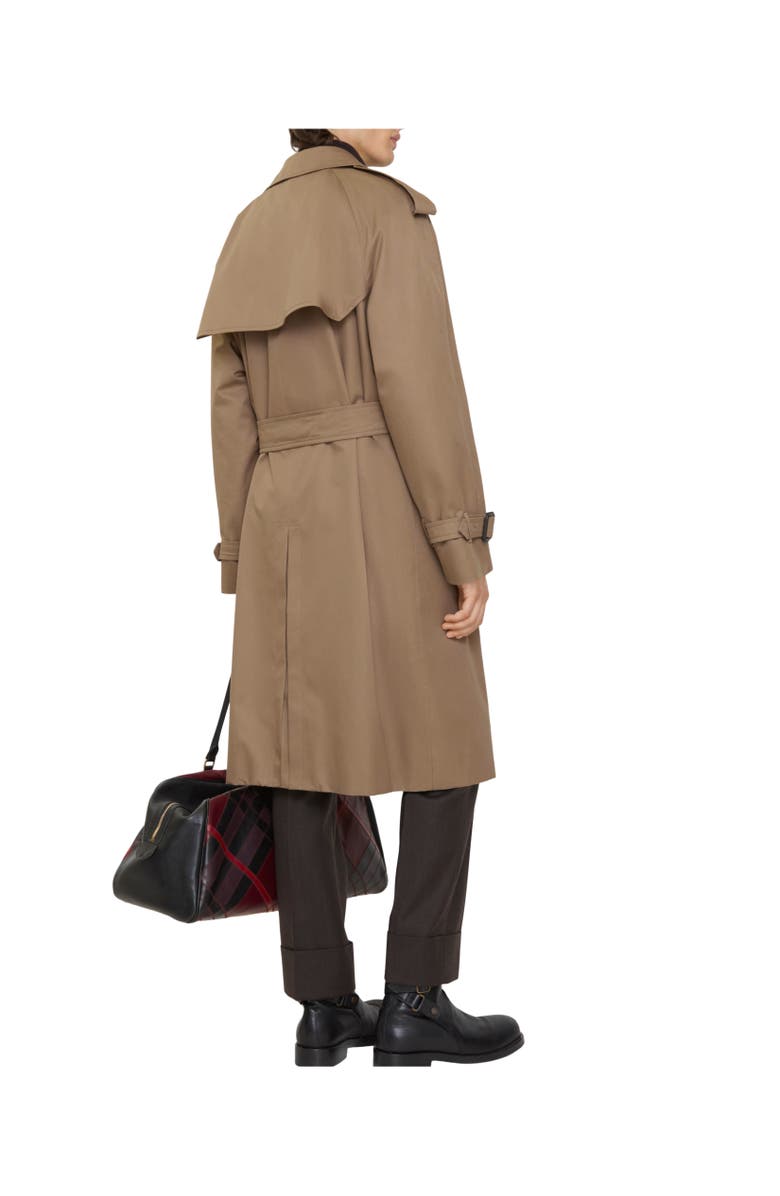 Burberry Long Gabardine Chestwood Trench Coat, Alternate, color, Clay Brown