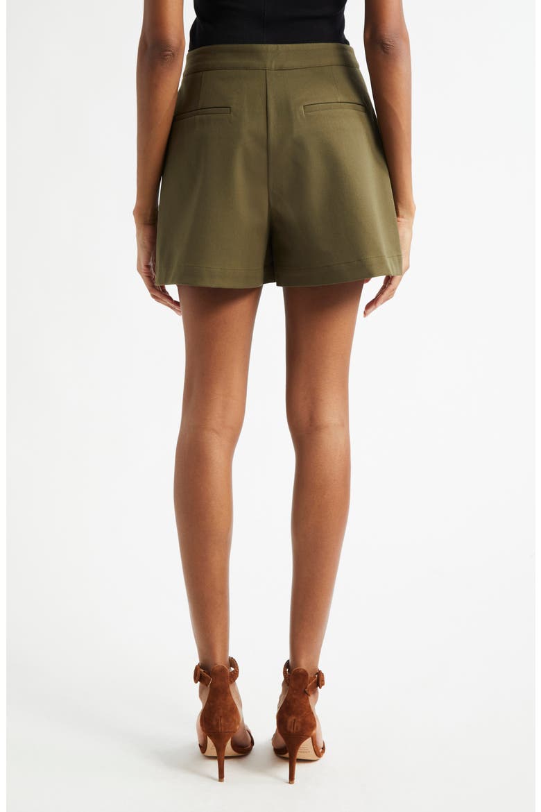 Saige Pleated Safari Shorts, Alternate, color, IVY GREEN