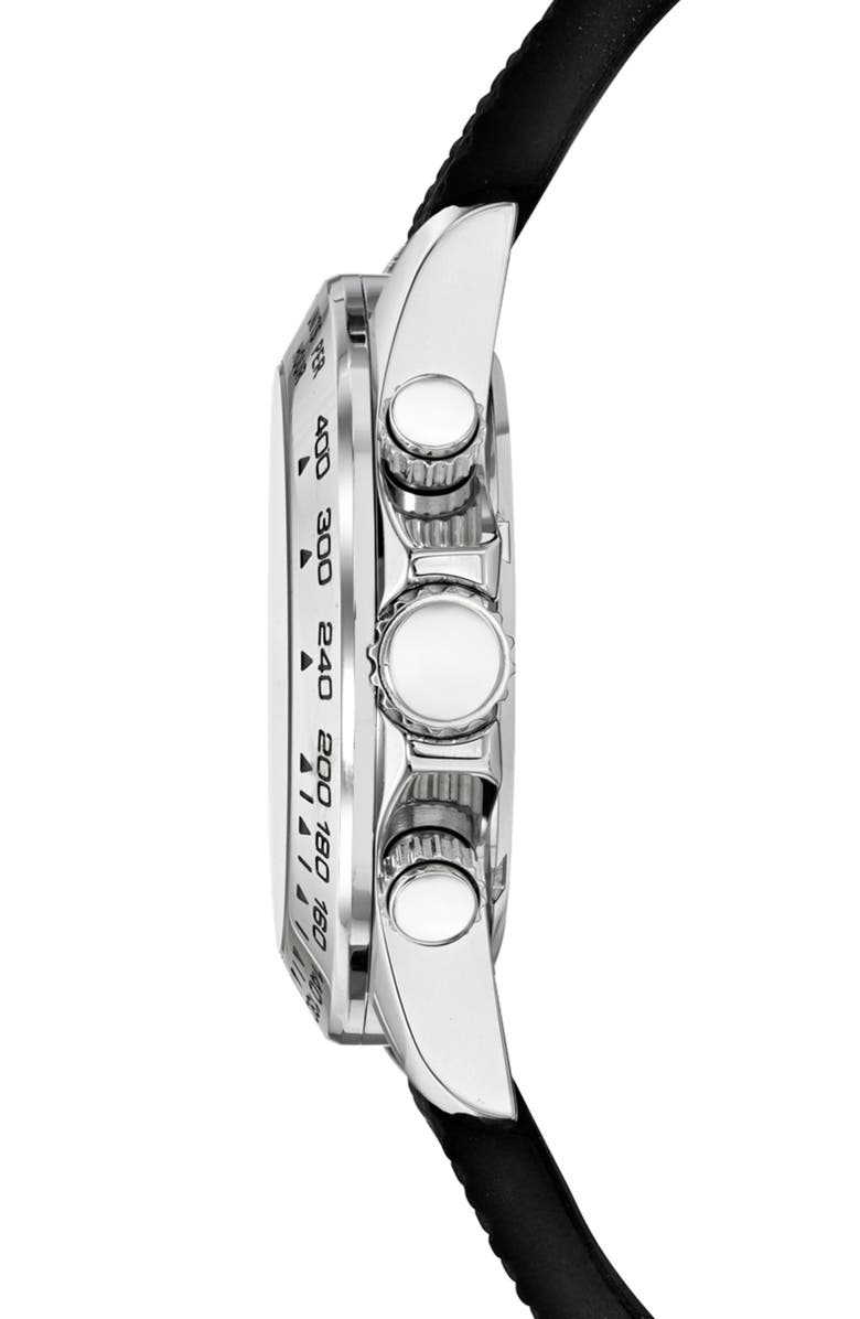 PORSAMO BLEU Preston Silicone Strap Multifunction Watch, 41mm, Alternate, color, Black