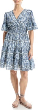 MAX STUDIO Short Bell Sleeve Fit & Flare Dress