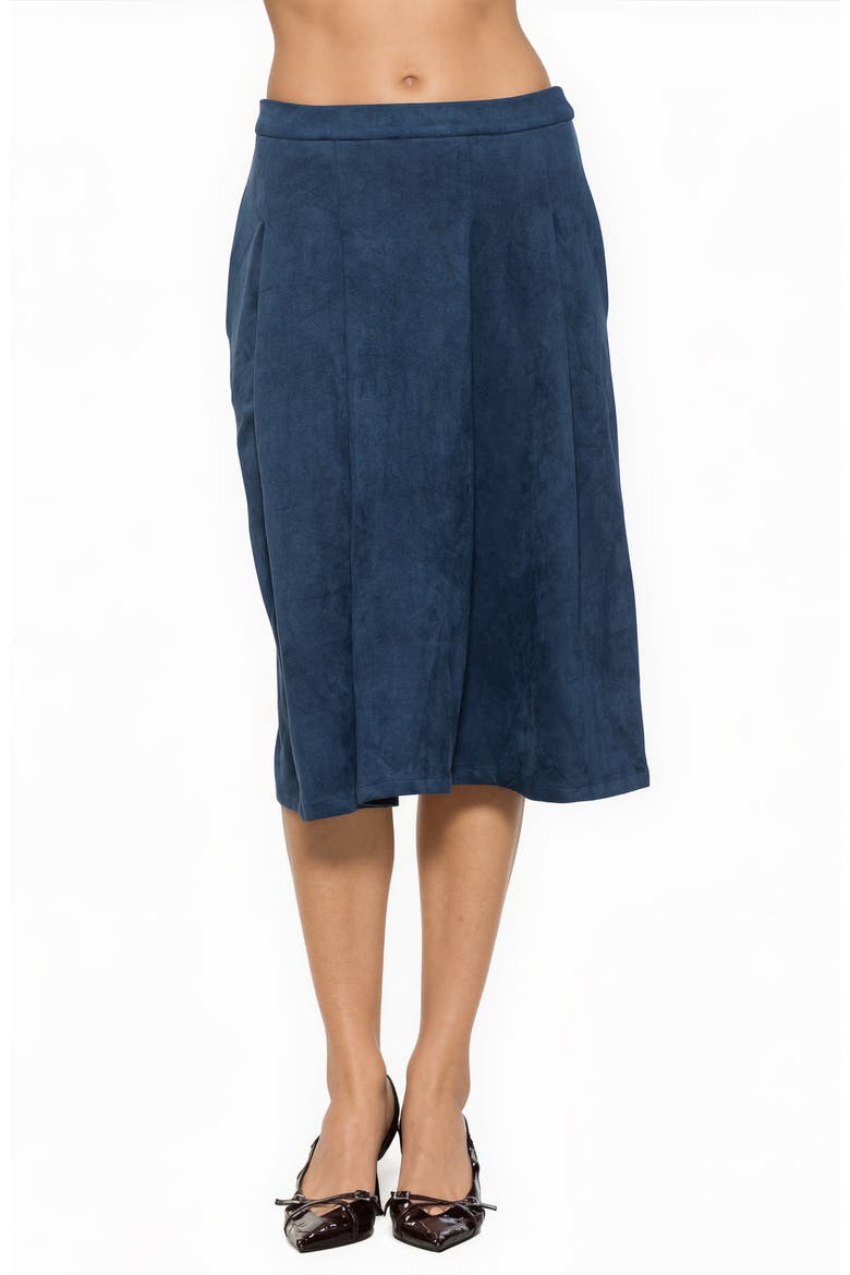 Margot Faux Suede Midi Skirt, Main, color, LAPIS