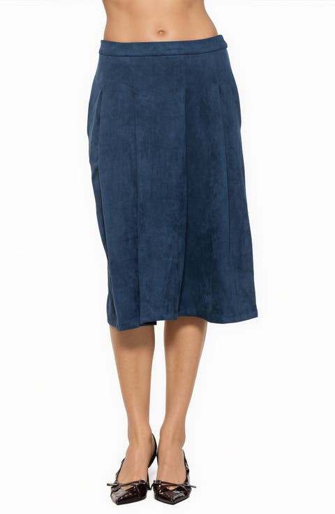 Margot Faux Suede Midi Skirt
