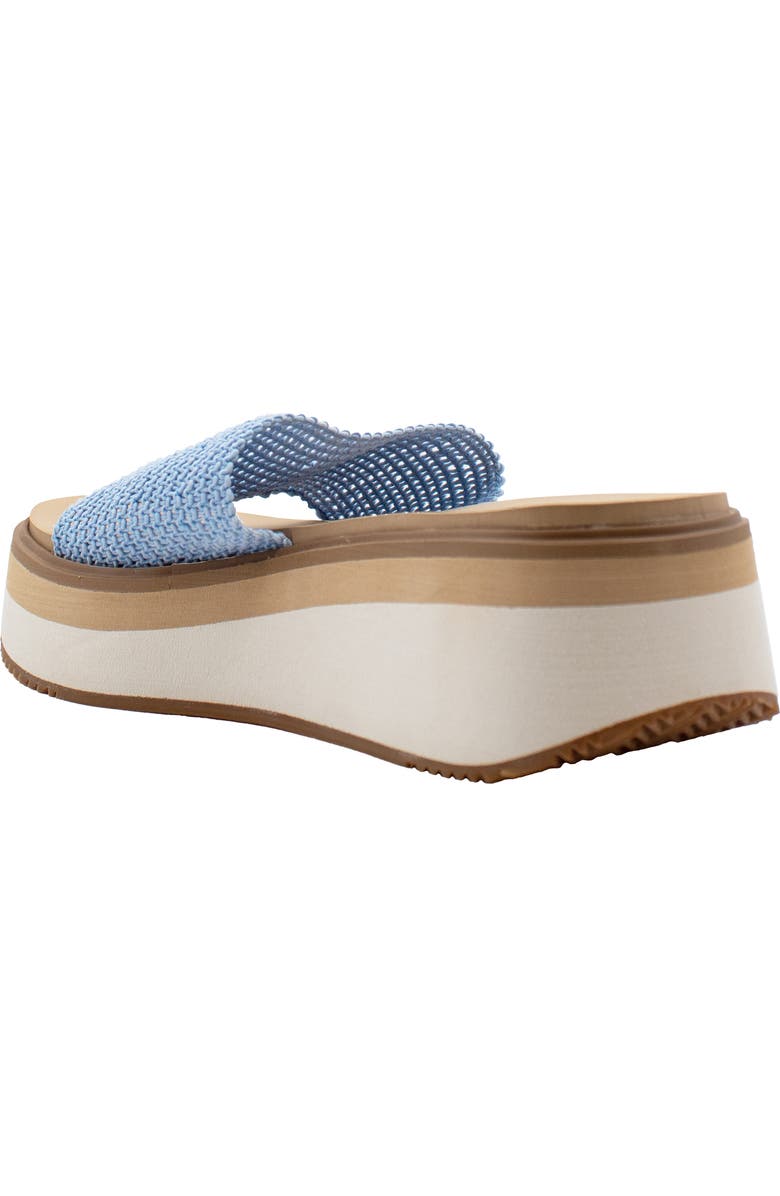 Volatile Portobello Platform Wedge Sandal, Alternate, color, Blue Raffia