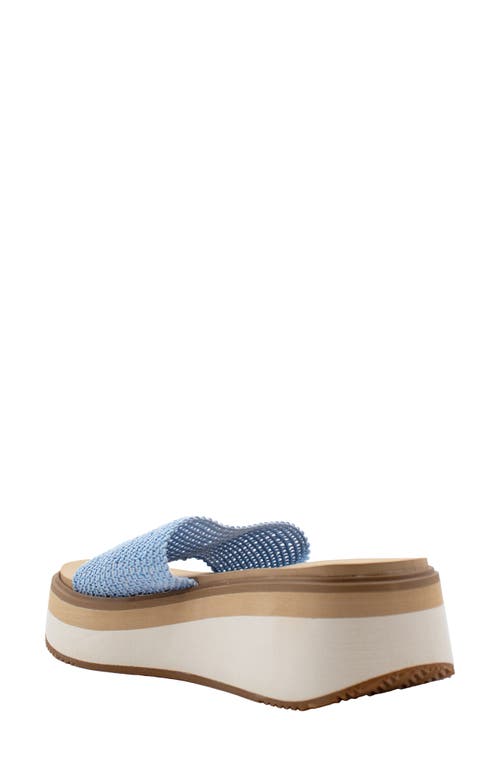 Volatile Portobello Platform Wedge Sandal In Blue Raffia