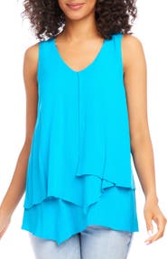 Karen Kane V-Neck Layered Asymmetrical Tank