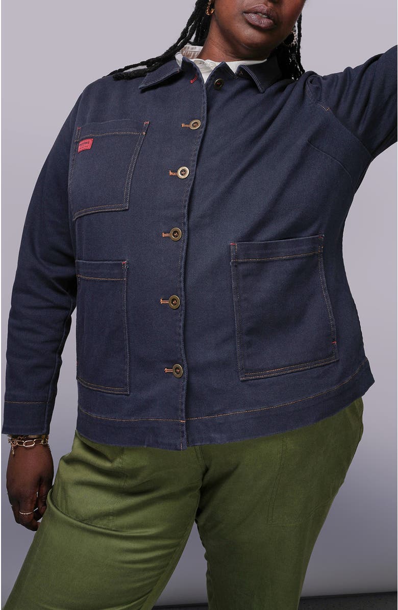 WILDFANG The Essential Denim Utility Jacket, Alternate, color, Navy