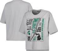 PRESSBOX Women's Pressbox Silver Michigan State Spartans Rock & Roll School of Rock T-Shirt
