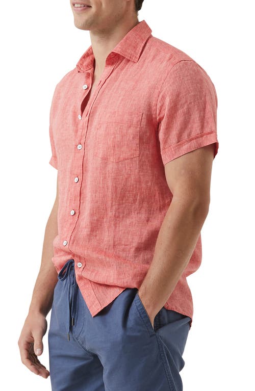 Rodd & Gunn Ellerslie Linen Textured Classic Fit Button-up Shirt In Crimson