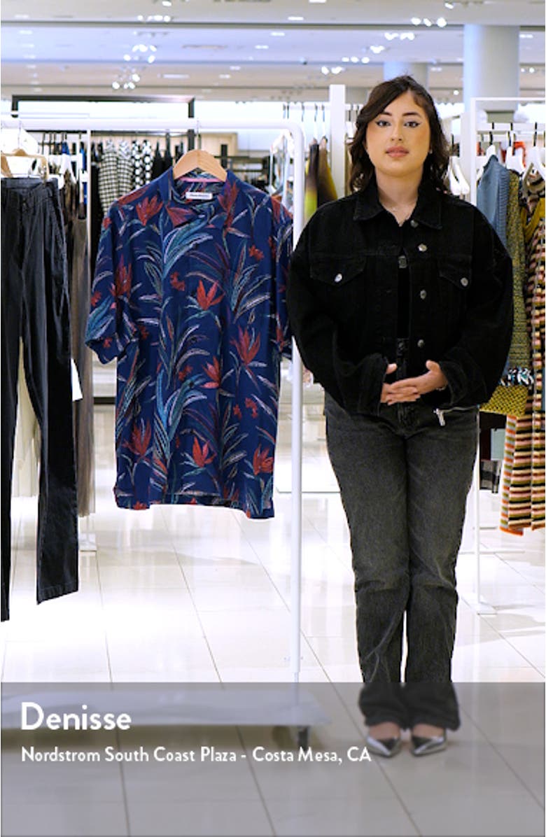 Manriscala Blooms Short Sleeve Silk Button-Up Shirt, sales video thumbnail