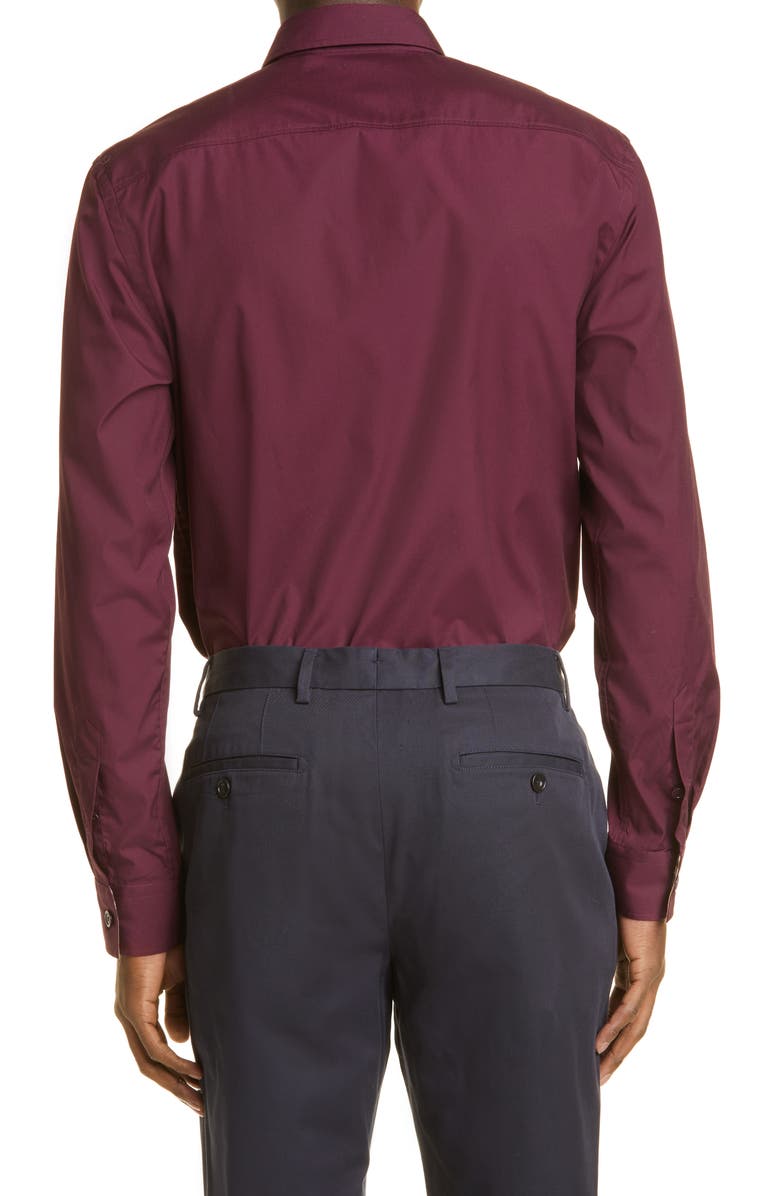 Burberry Sherwood Monogram Motif Slim Fit Stretch Cotton Poplin Button-Up Shirt, Alternate, color, 