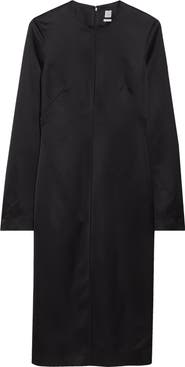 TOTEME Lean Long Sleeve Satin Midi Dress