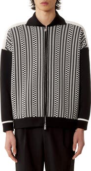 Lanvin Zip Jacket In Silk And Cotton Jacquard