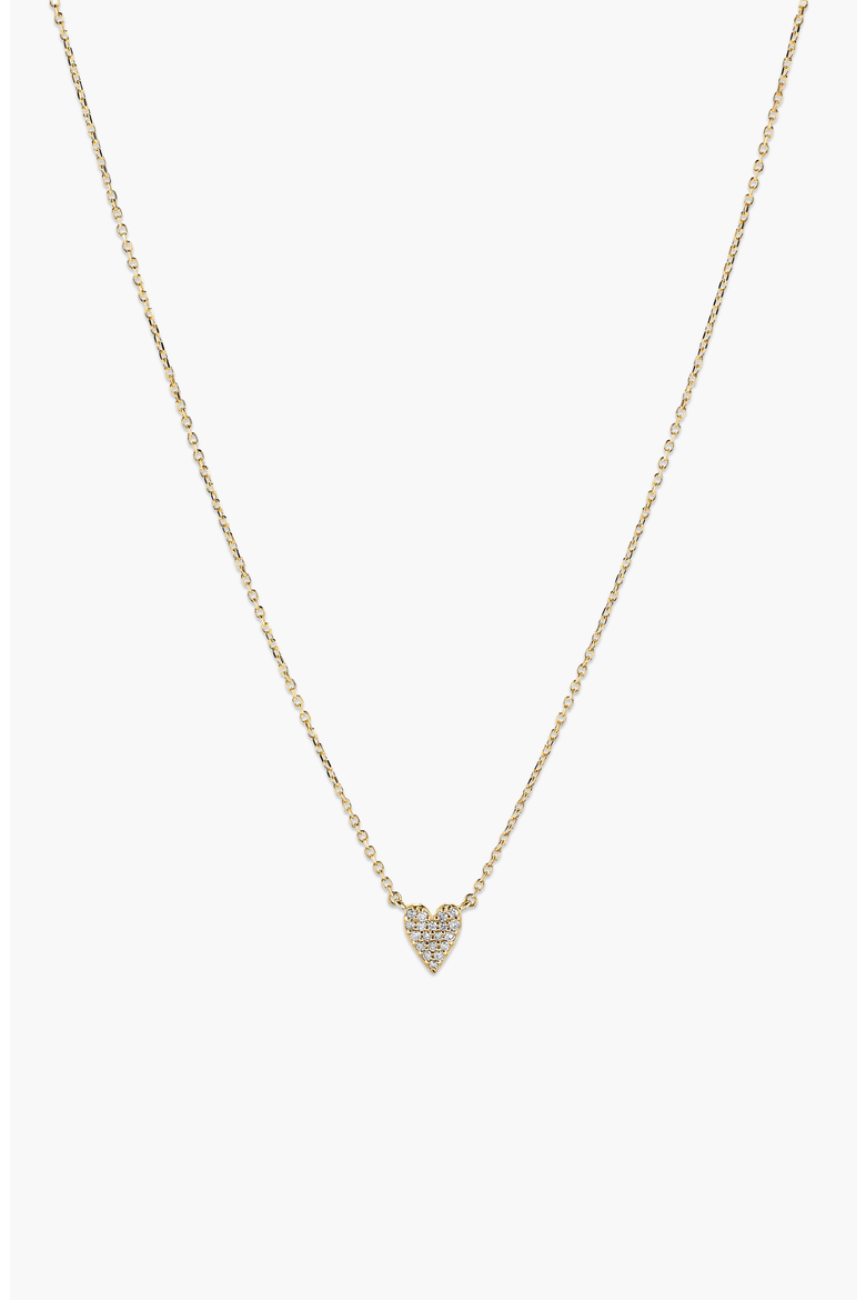 Heart Pavé Diamond Necklace, Main, color, Yellow Gold / Diamond