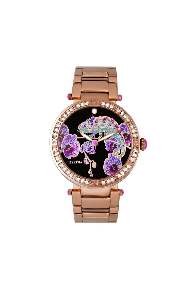 Camilla Mother-Of-Pearl Bracelet Watch, Main, color, Rose Gold