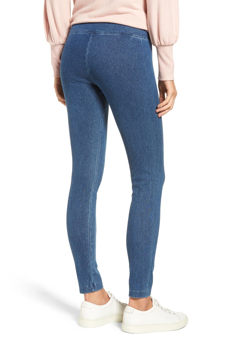 'Lyssentials High Waist Denim Leggings, Alternate, color, MID WASH