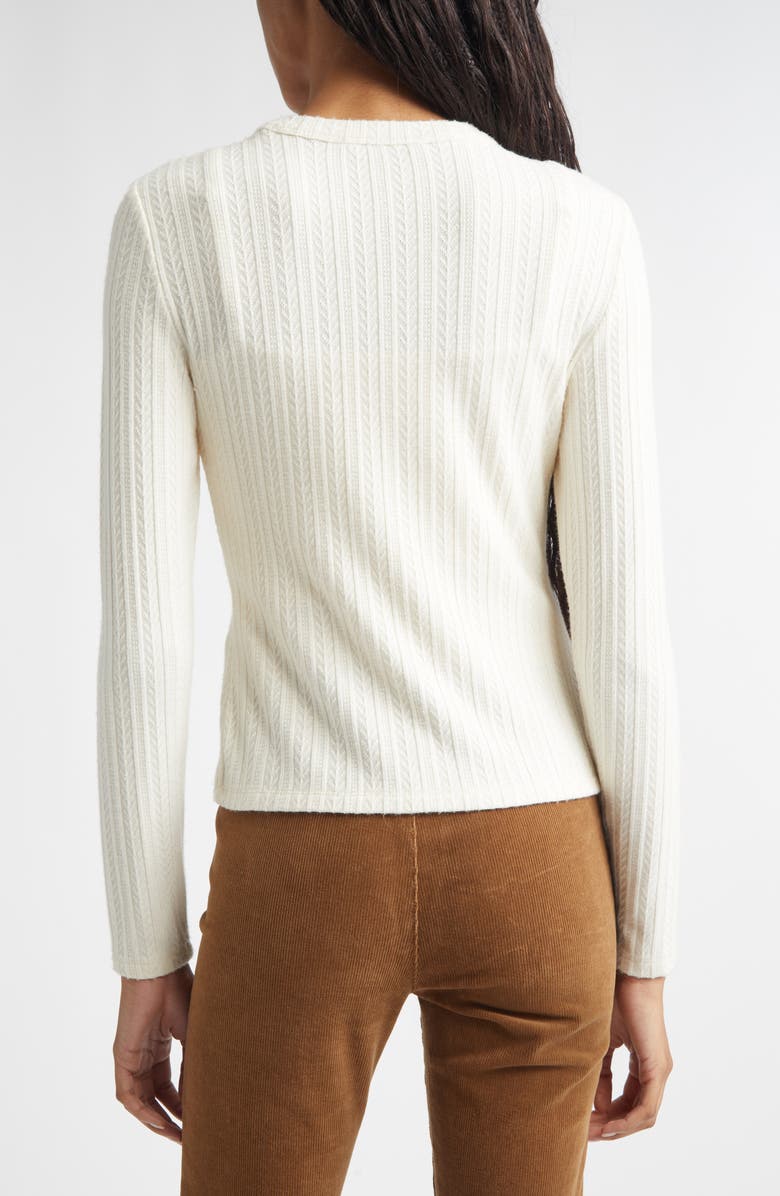 Veronica Beard Lira Textured Cardigan, Alternate, color, Ecru