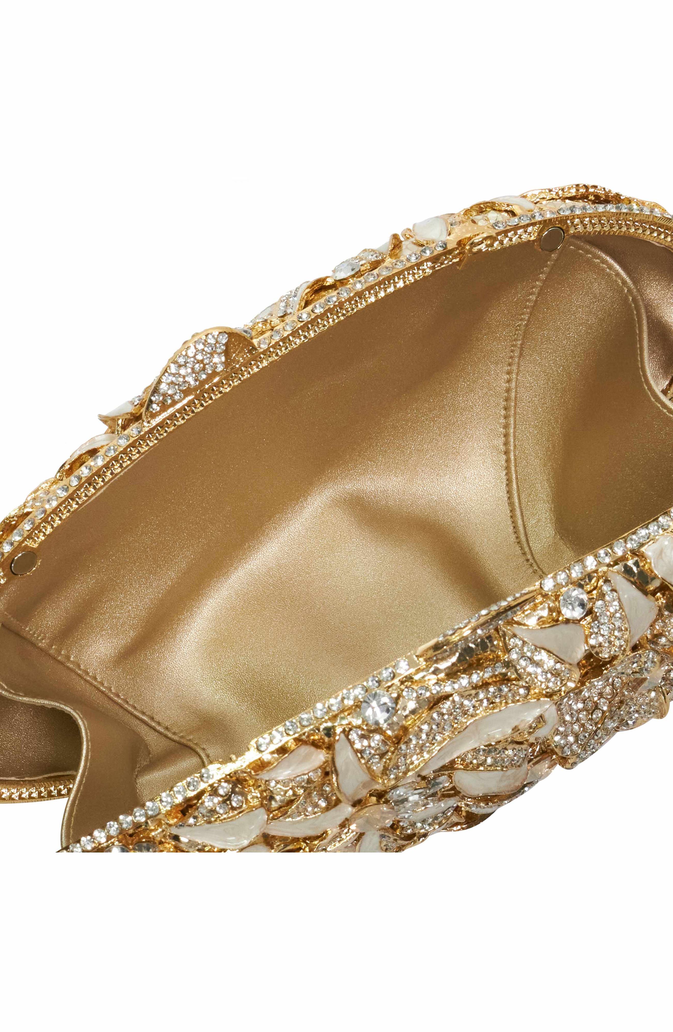 Extravagant Embellished Clutch, Alternate, color, GOLD