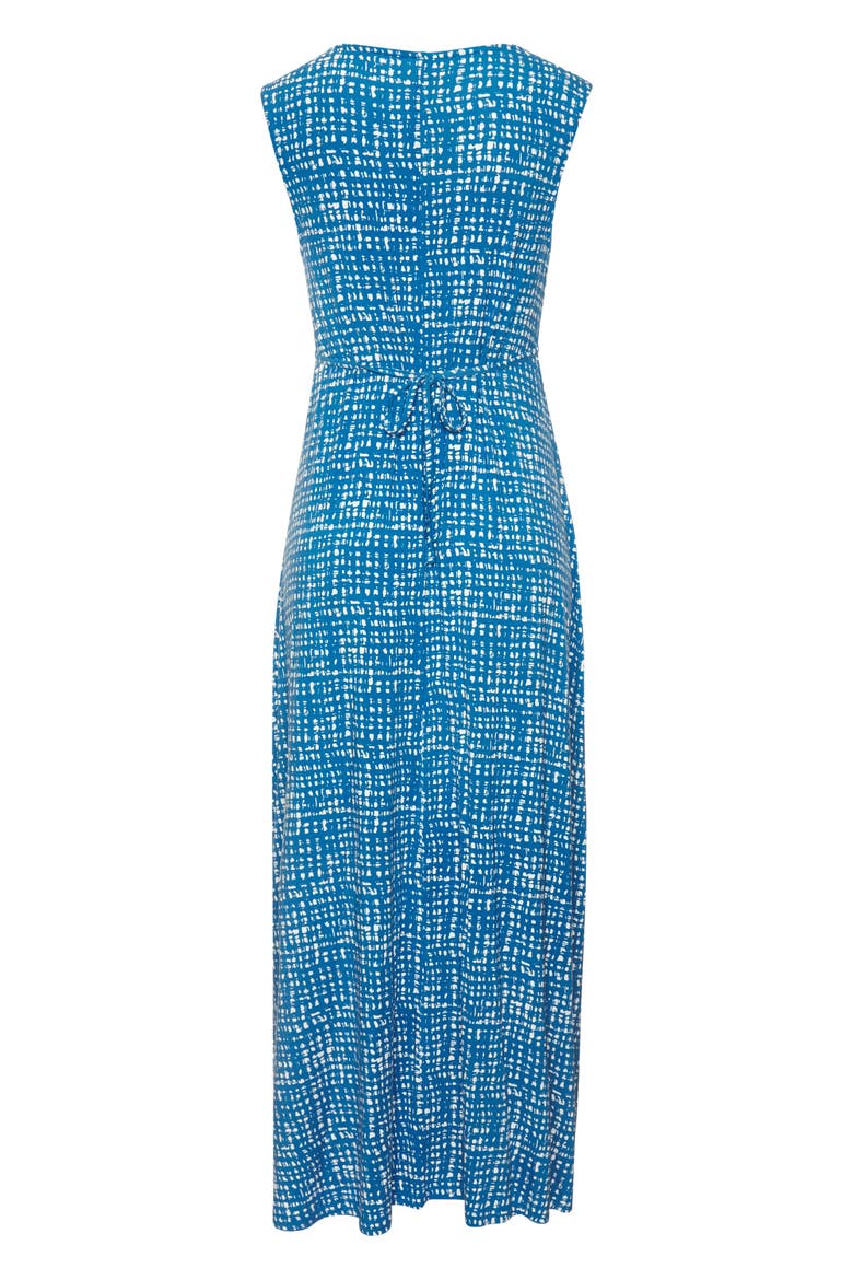Print V-Neck Maxi Dress, Alternate, color, Blue-Printed