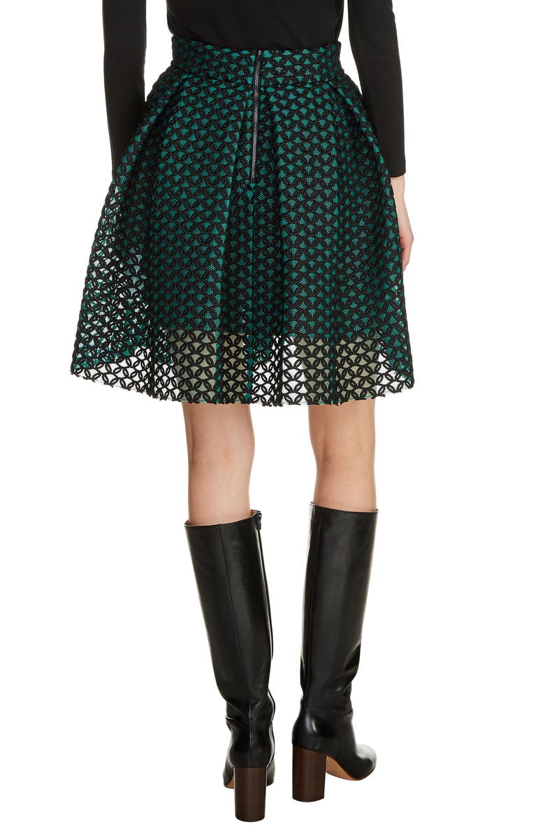 maje Guipure Skater Skirt, Alternate, color, 